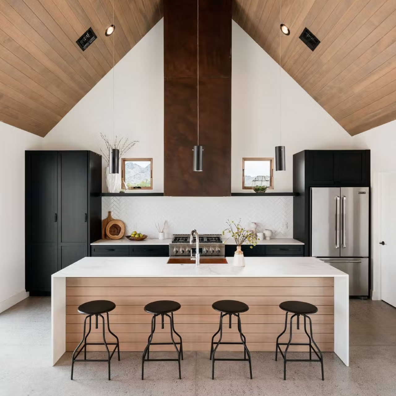 A sleek kitchen design with ultra-compact countertops in Austin, Texas.