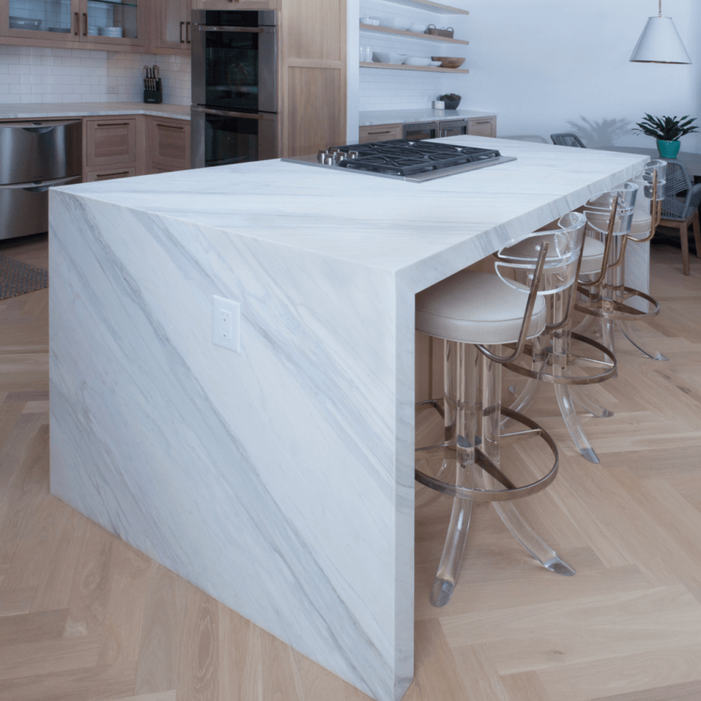 Austin-Marble-Countertops-1024x1024 (1) A white marble kitchen island surround and countertops installation in Austin, Texas